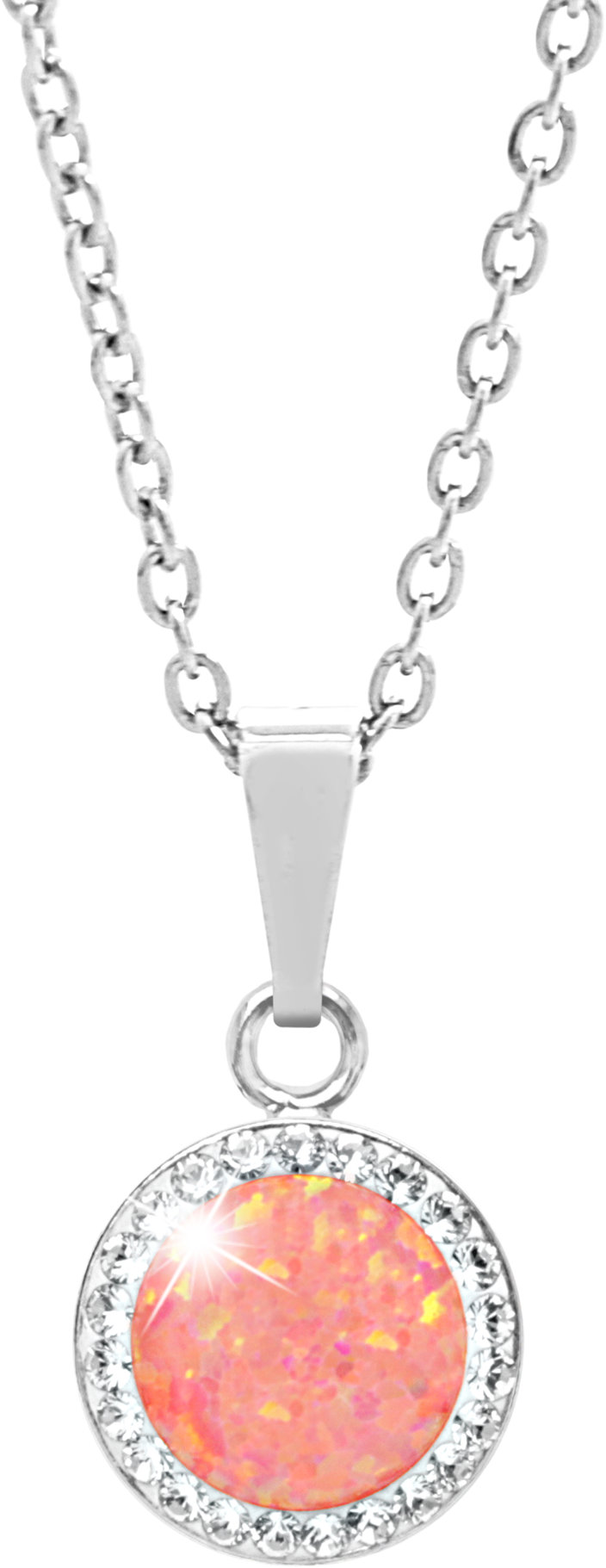 JSB Bijoux Opál s krištáľovými kameňmi Swarovski Peach Pastel 92300025pea (Ag 925/1000, 2,1 g)