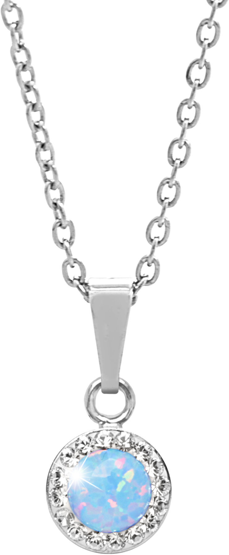 JSB Bijoux Opál s krištáľovými kameňmi Swarovski Light Blue 92300040l-bl (Ag 925/1000, 1,86 g)