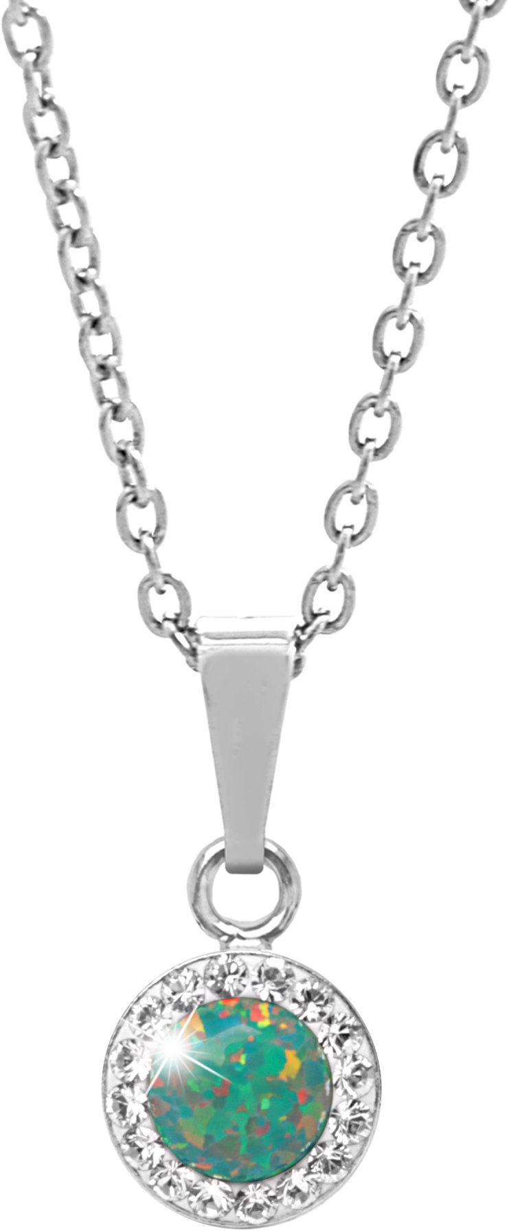 JSB Bijoux Opál s krištáľovými kameňmi Swarovski Mix Green 92300040mixgr (Ag 925/1000, 1,86 g)