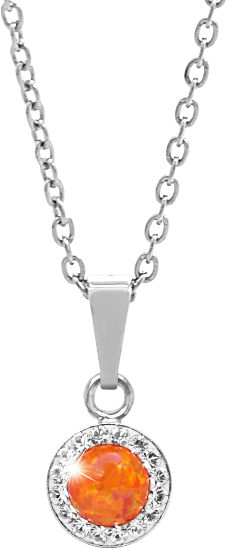 JSB Bijoux Opál s krištáľovými kameňmi Swarovski Orange 92300040oran (Ag 925/1000, 1,86 g)