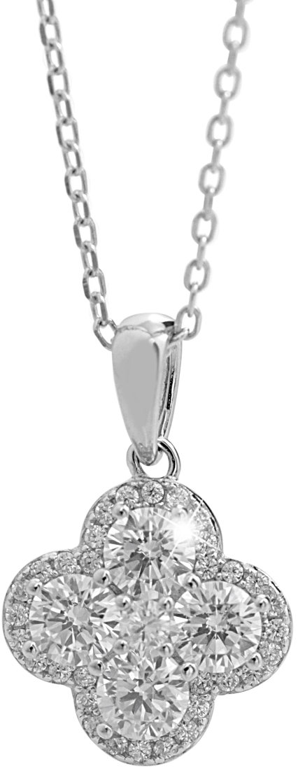 JSB Bijoux Štvorlístok z Kubických zirkónov Crystal 92300591cr (Ag 925/1000, 2,01 g)