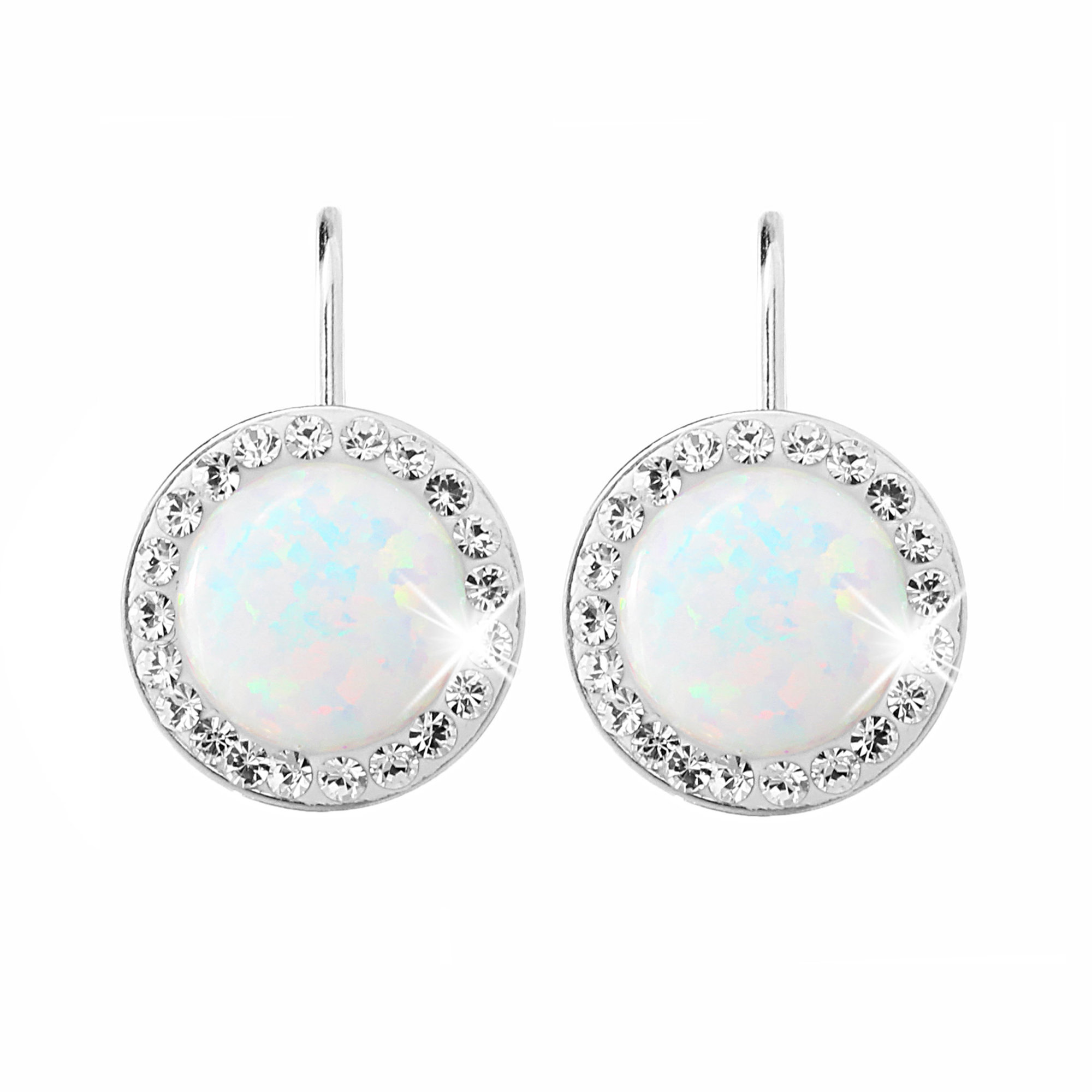 JSB Bijoux Opály s krištáľovými kameňmi Swarovski White 92400025wh (Ag 925/1000, 2,1 g)