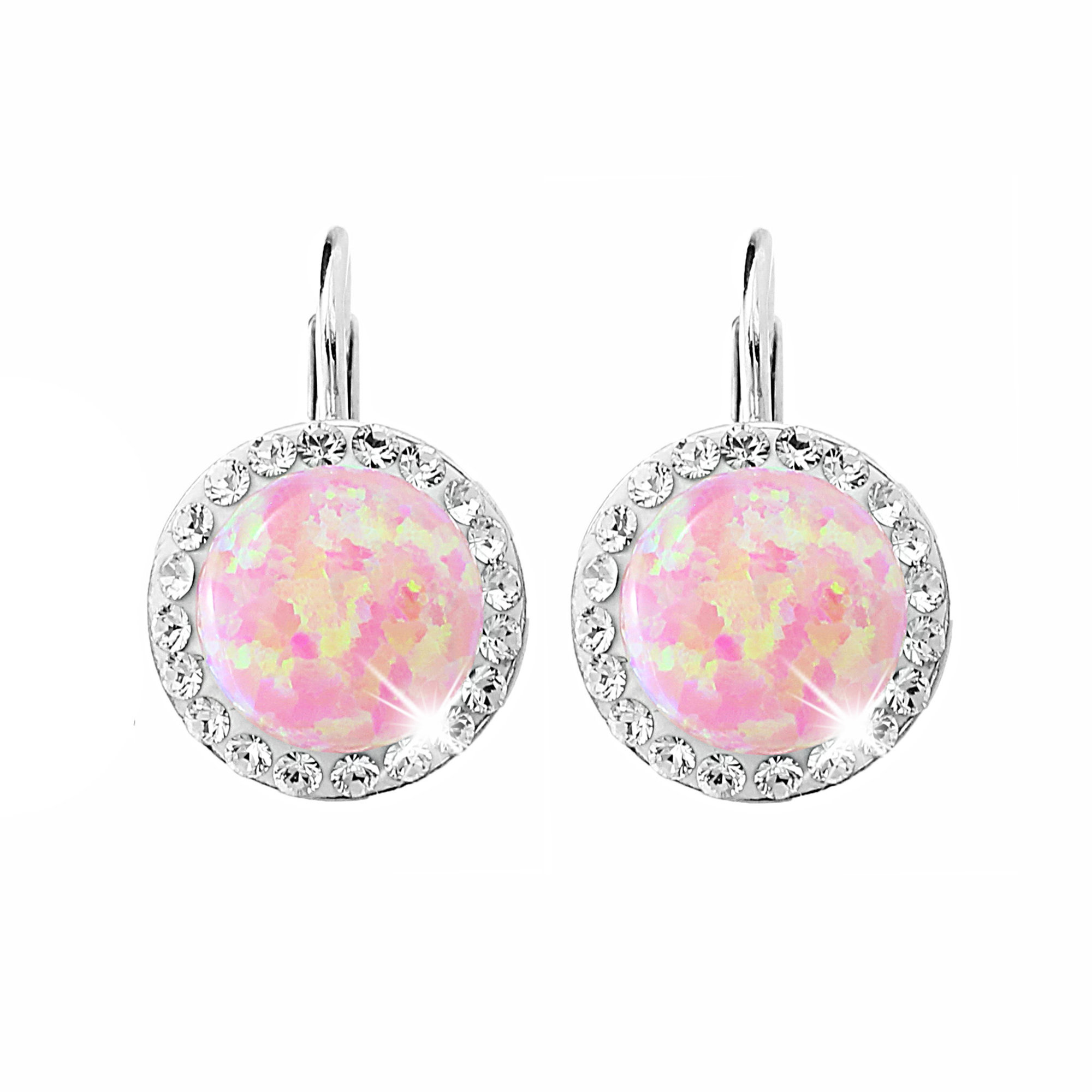 JSB Bijoux Opály s krištáľovými kameňmi Swarovski Rose 92400025ro (Ag 925/1000, 2,1 g)