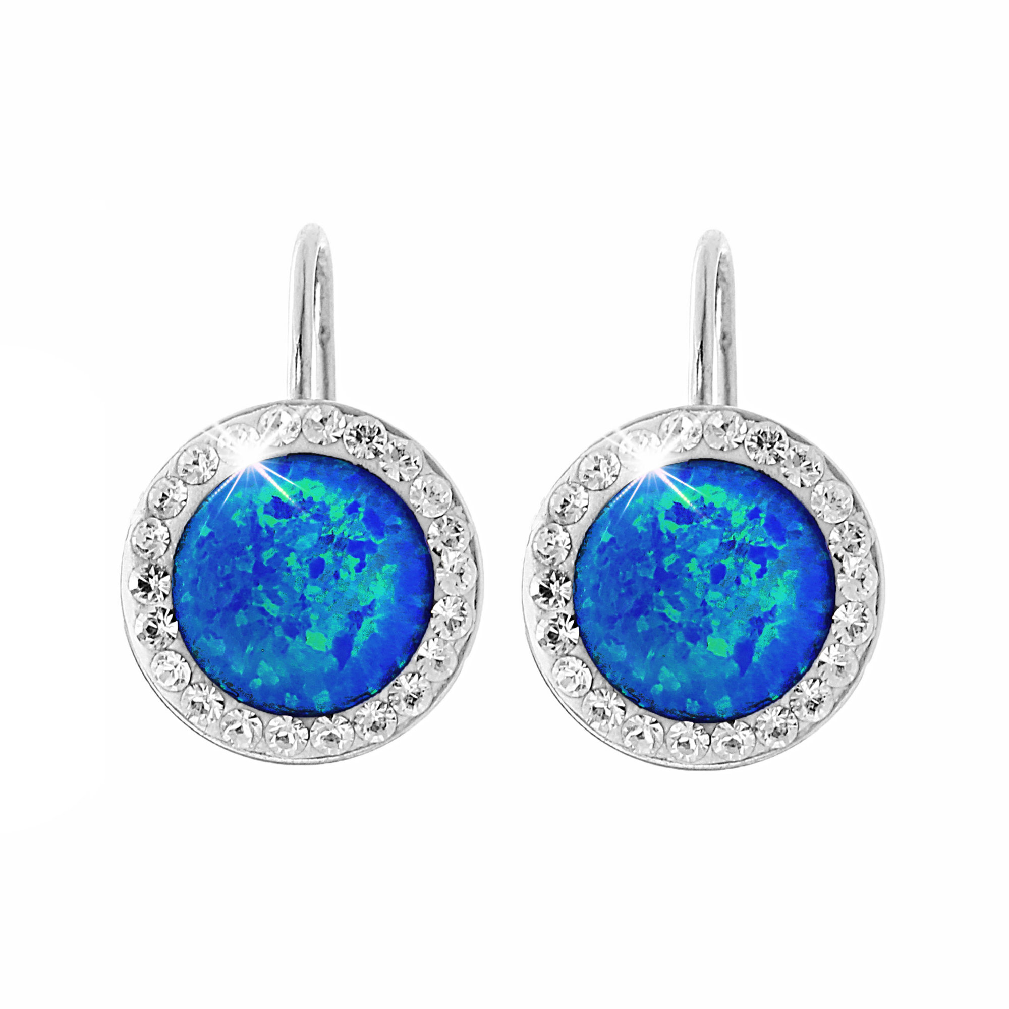 JSB Bijoux Opály s krištáľovými kameňmi Swarovski Dark Blue 92400025dbl (Ag 925/1000, 2,1 g)