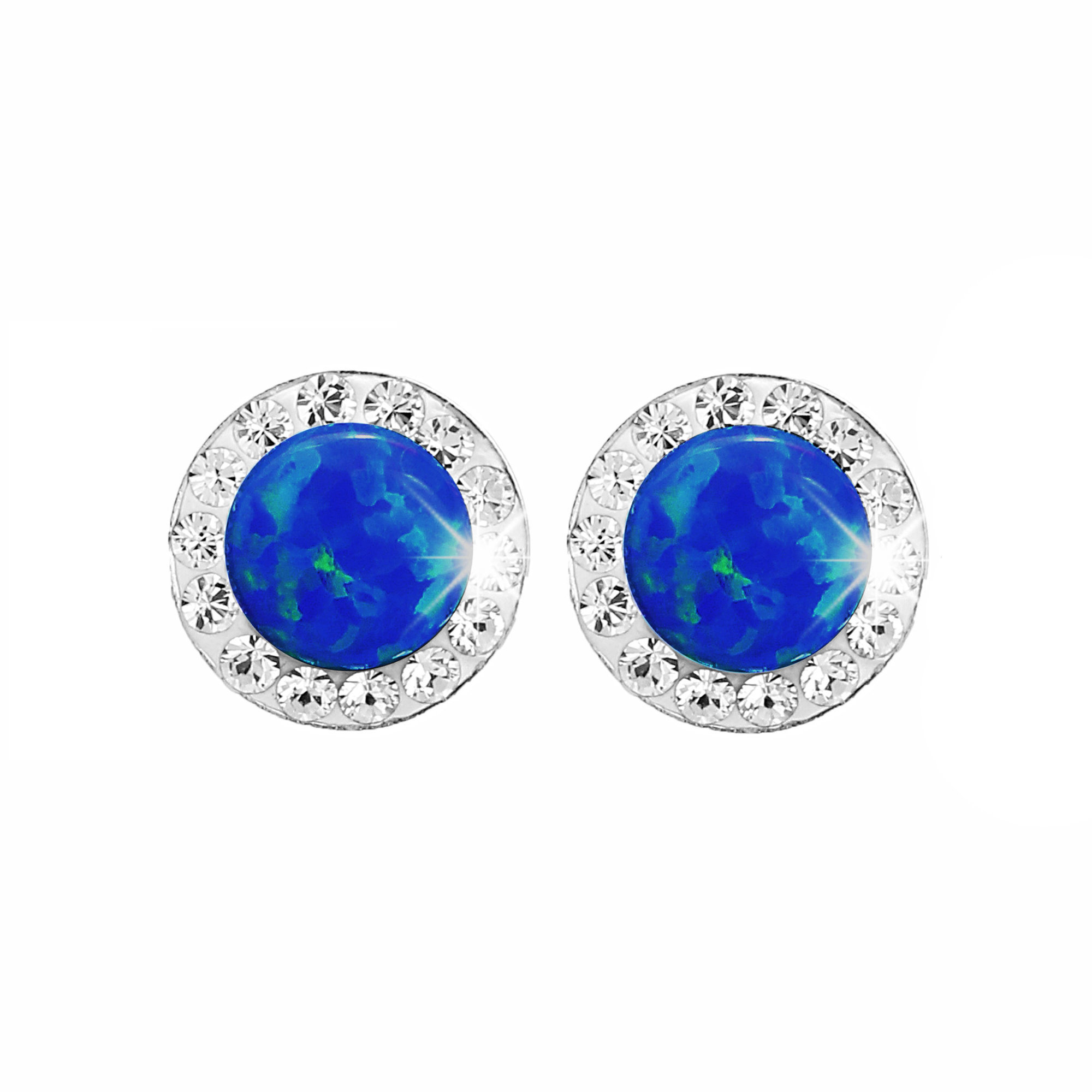 JSB Bijoux Opály s krištáľovými kameňmi Swarovski Violet 92400040dbl (Ag 925/1000, 1,4 g)