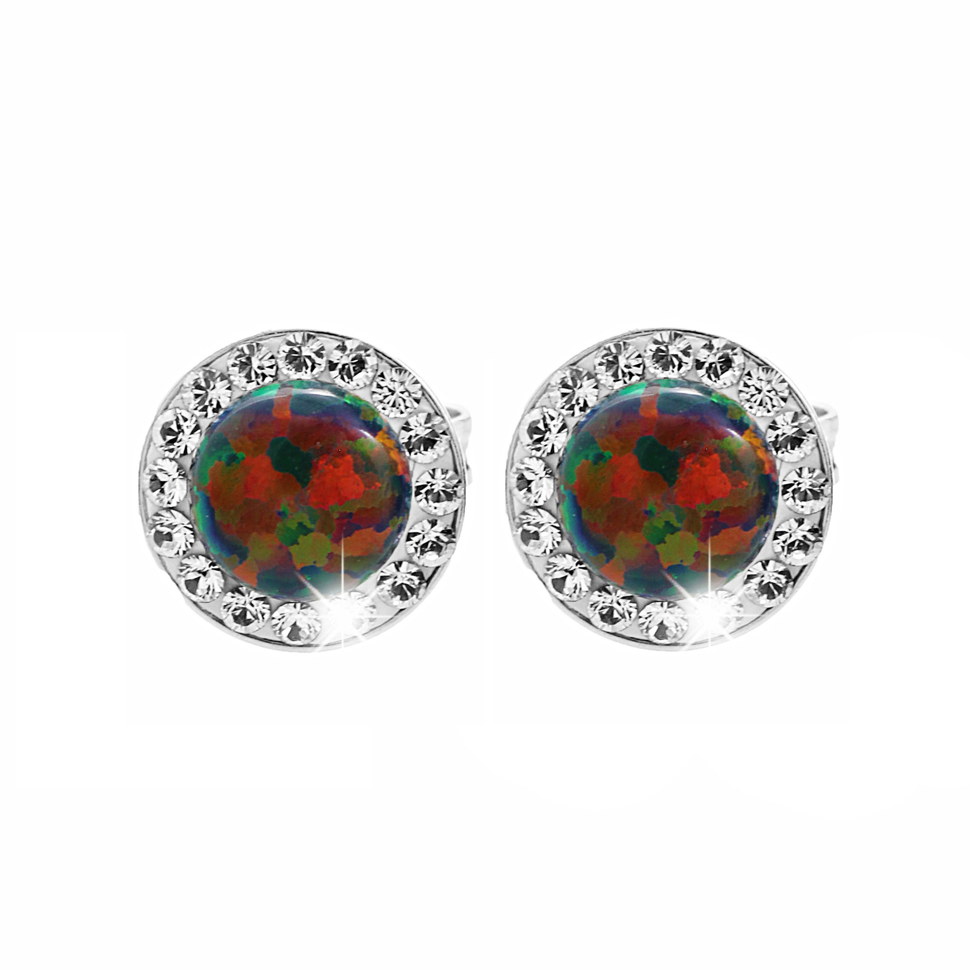 JSB Bijoux Opály s krištáľovými kameňmi Swarovski Vitrail Medium 92400040vm (Ag 925/1000, 1,4 g)