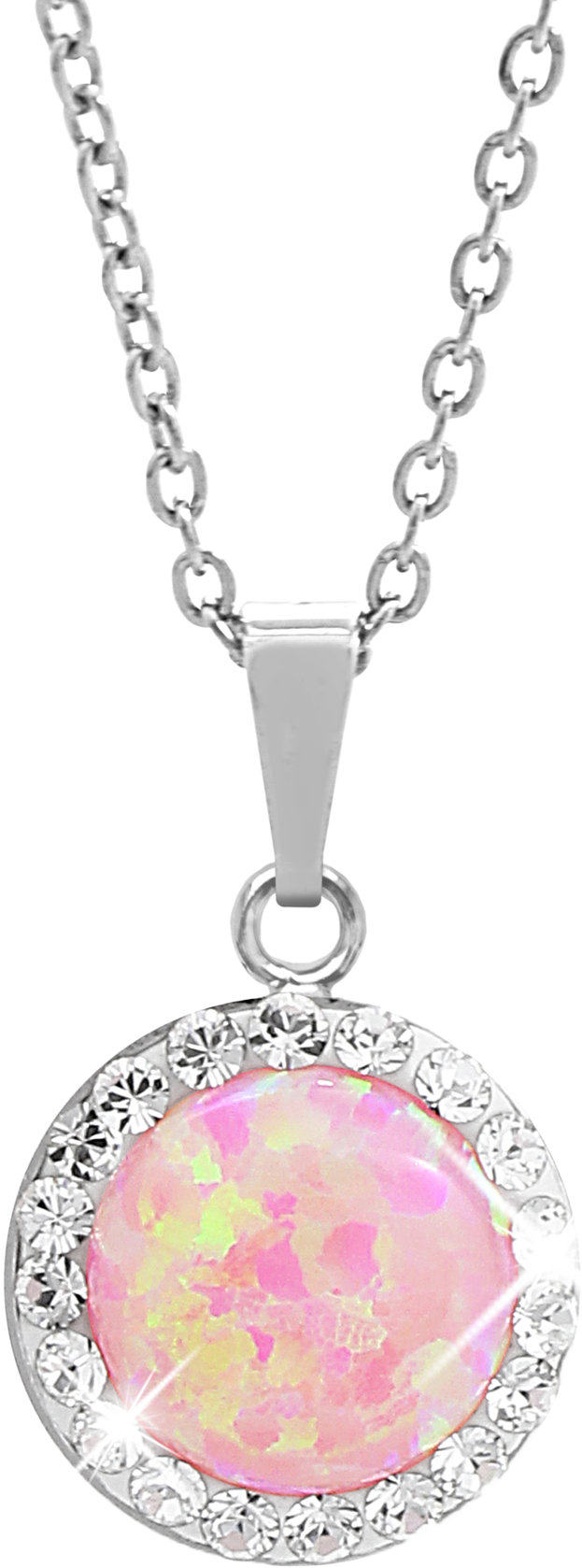 JSB Bijoux Opál s krištáľovými kameňmi Swarovski Rose 92300025ro (Ag925/1000, 2,1 g)