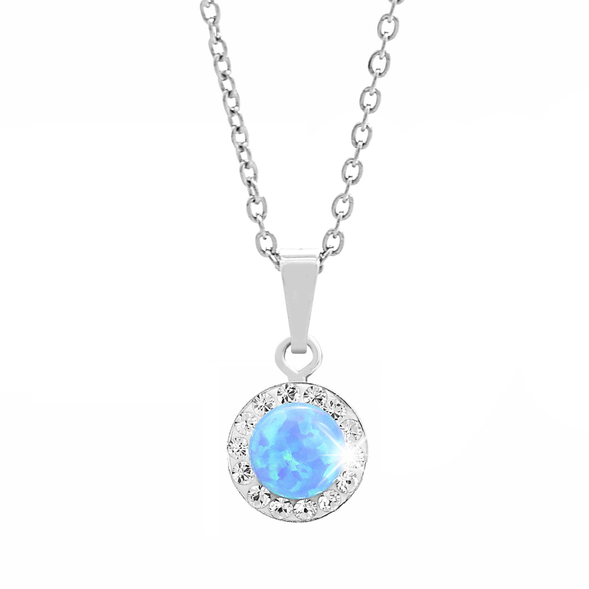 JSB Bijoux Opál s krištáľovými kameňmi Swarovski Blue 92300040bl (Ag 925/1000, 1,86 g)