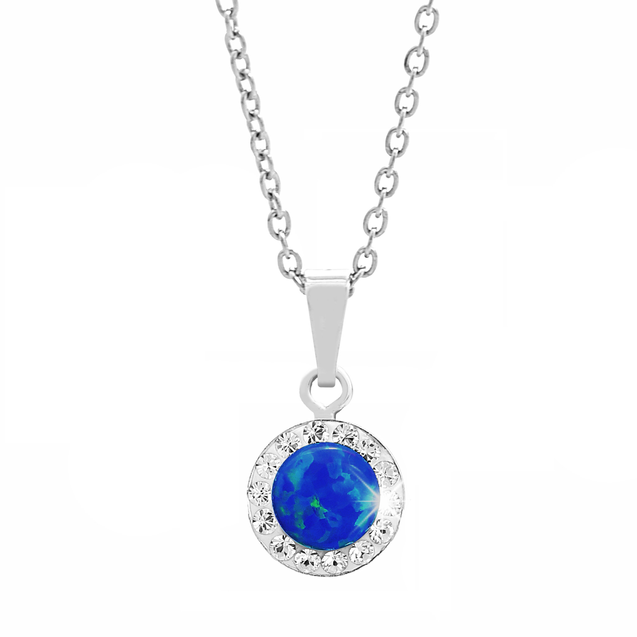 JSB Bijoux Opál s krištáľovými kameňmi Swarovski Dark Blue 92300040dbl (Ag 925/1000, 1,86 g)