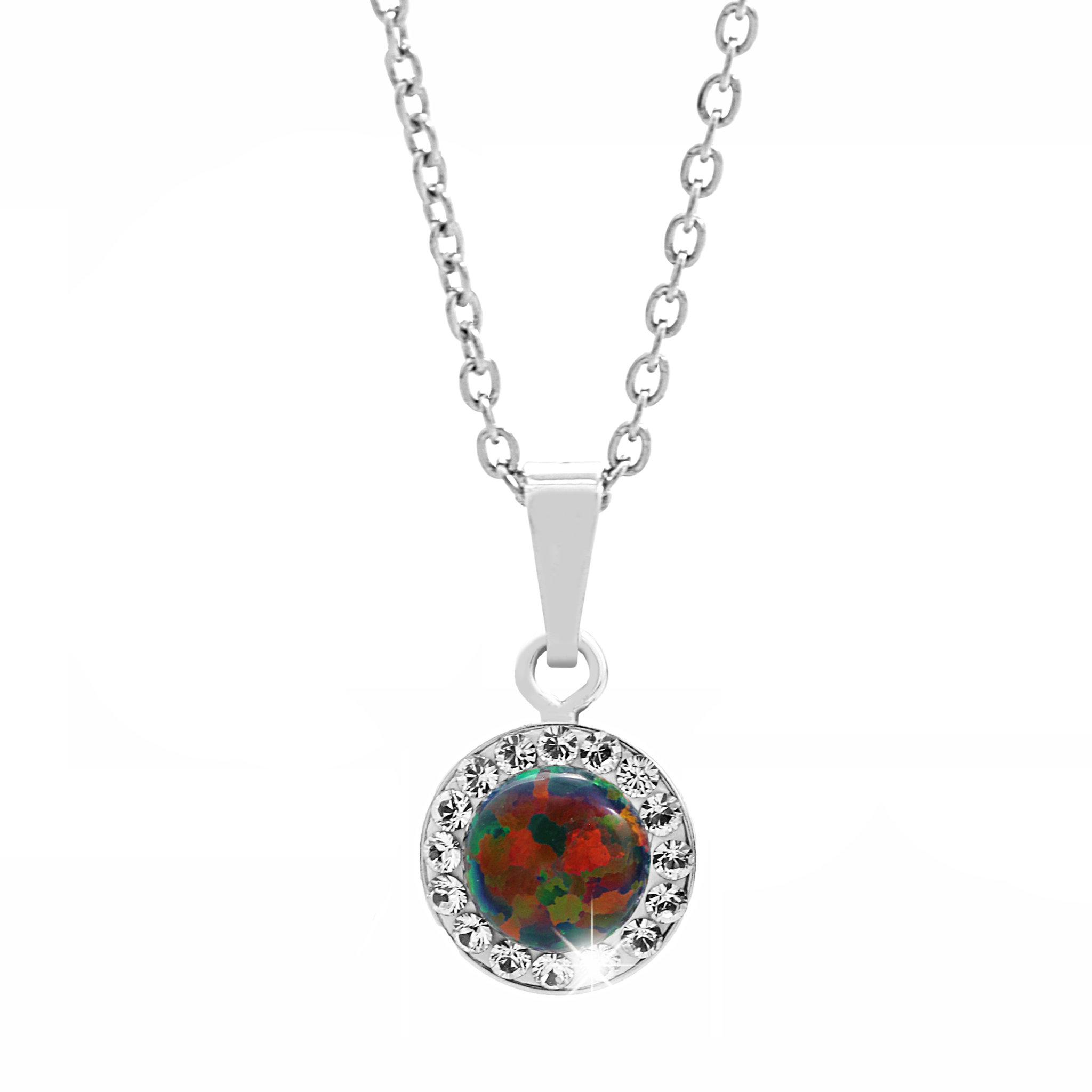 JSB Bijoux Opál s krištáľovými kameňmi Swarovski Vitrail Medium 92300040vm (Ag 925/1000, 1,86 g)