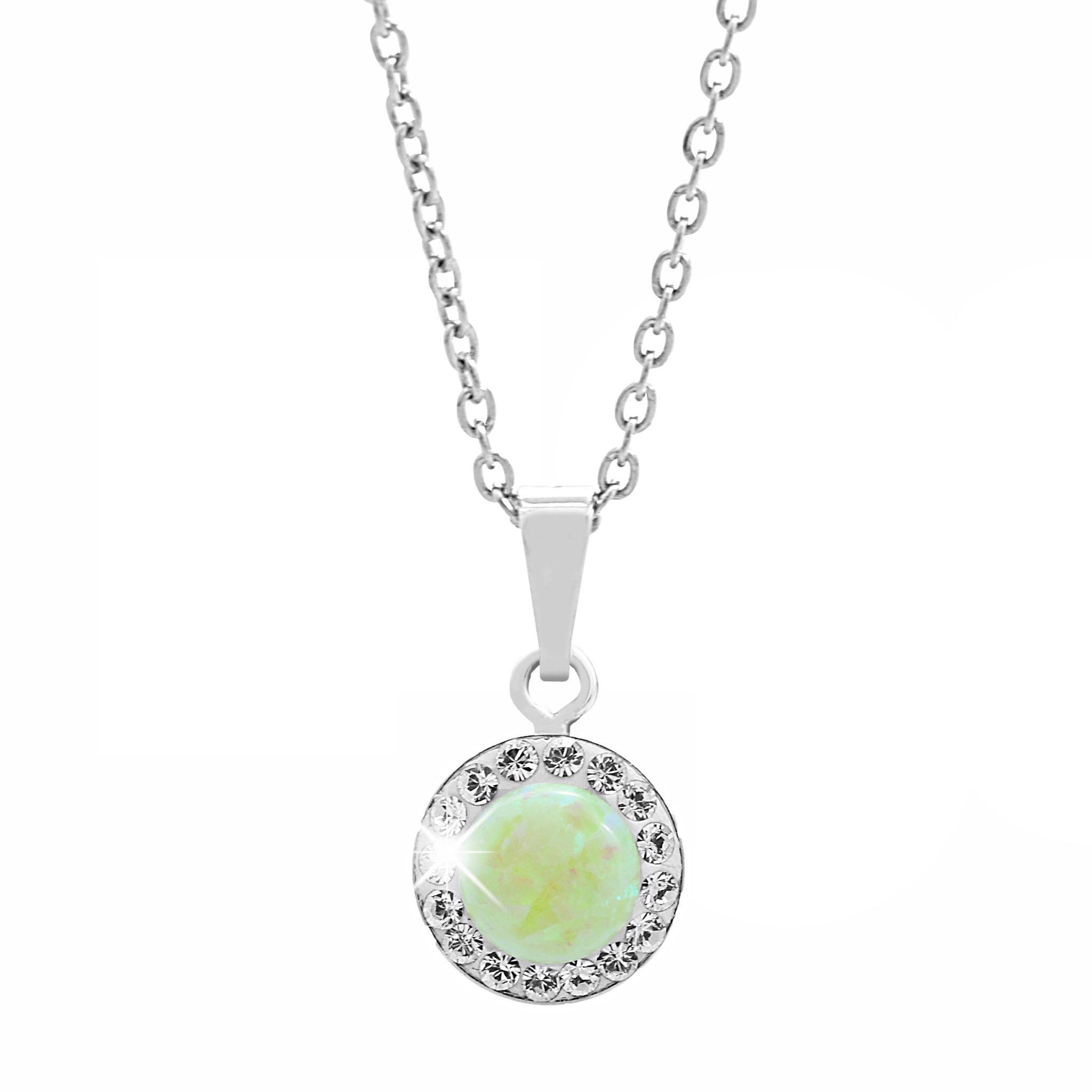 JSB Bijoux Opál s krištáľovými kameňmi Swarovski Green 92300040gr (Ag 925/1000, 1,86 g)