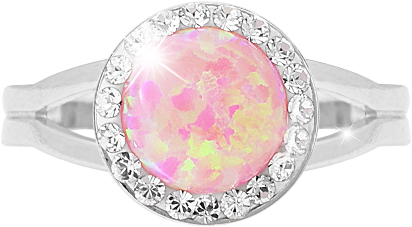 JSB Bijoux Opál s krištáľovými kameňmi Swarovski Rose 92700025ro (Ag 925/1000, 2,3 g)