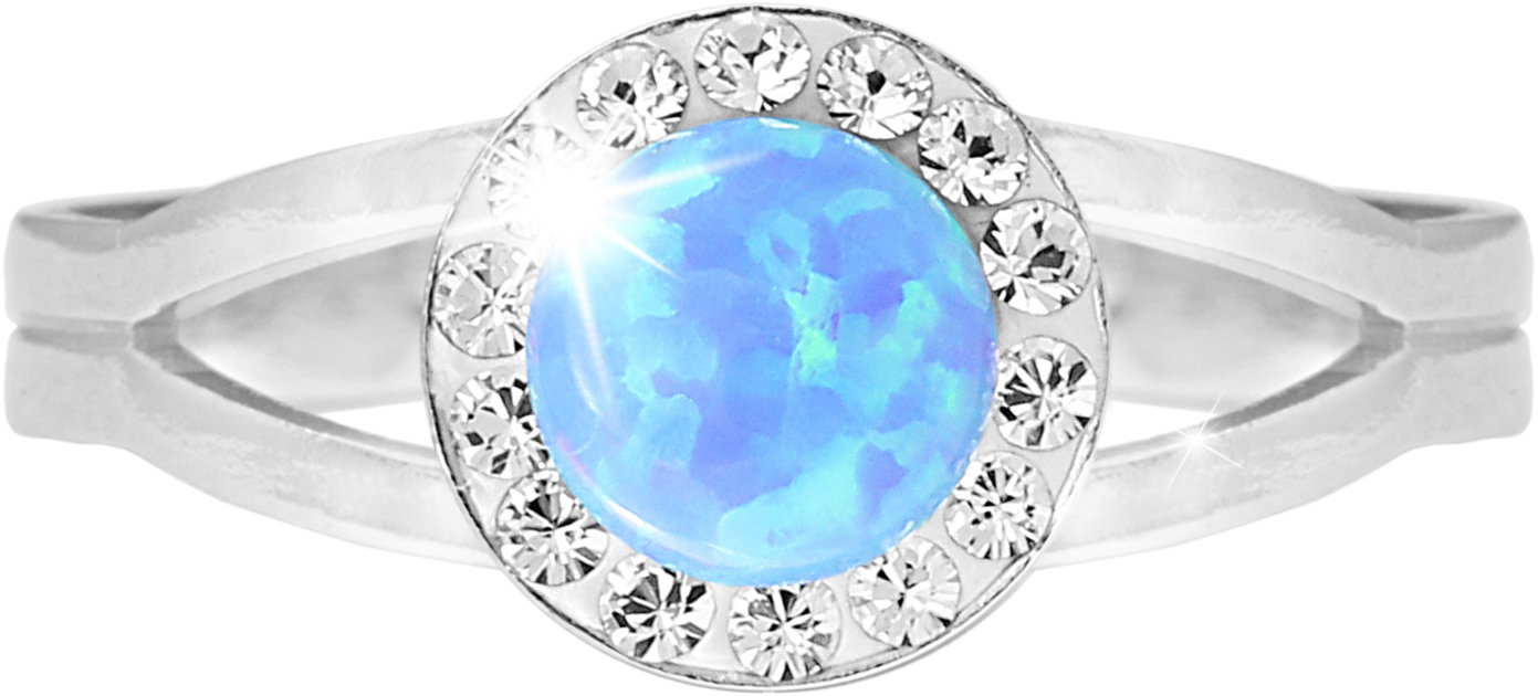 JSB Bijoux Opál s krištáľovými kameňmi Swarovski Blue 92700040bl (Ag 925/1000, 2,08 g)