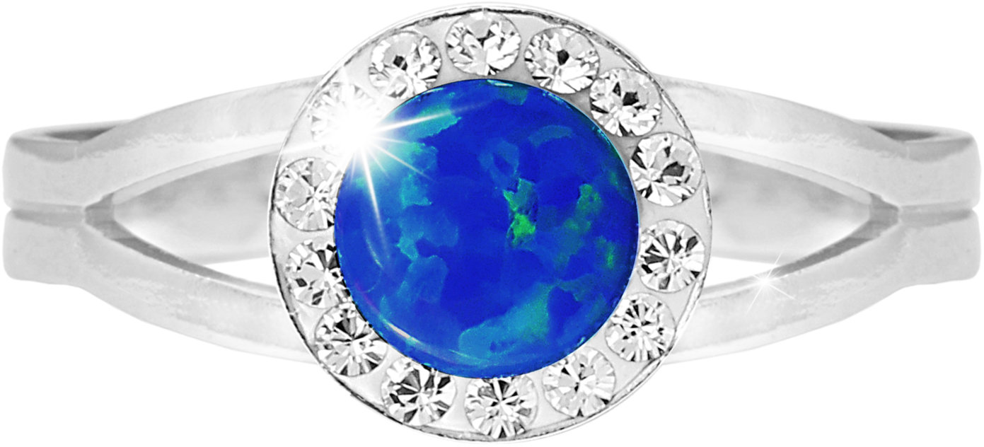 JSB Bijoux Opál s krištáľovými kameňmi Swarovski Dark Blue 92700040dbl (Ag 925/1000, 2,08 g)