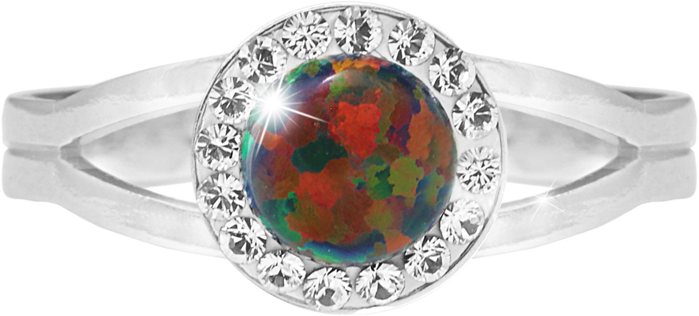 JSB Bijoux Opál s krištáľovými kameňmi Swarovski Vitrail Medium 92700040vm (Ag 925/1000, 2,08 g)