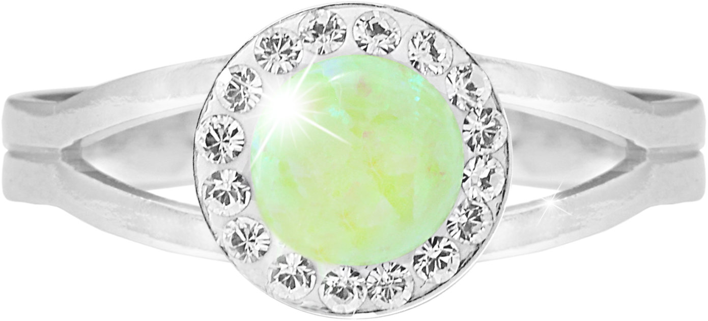 JSB Bijoux Opál s krištáľovými kameňmi Swarovski Green 92700040gr (Ag 925/1000, 2,08 g)