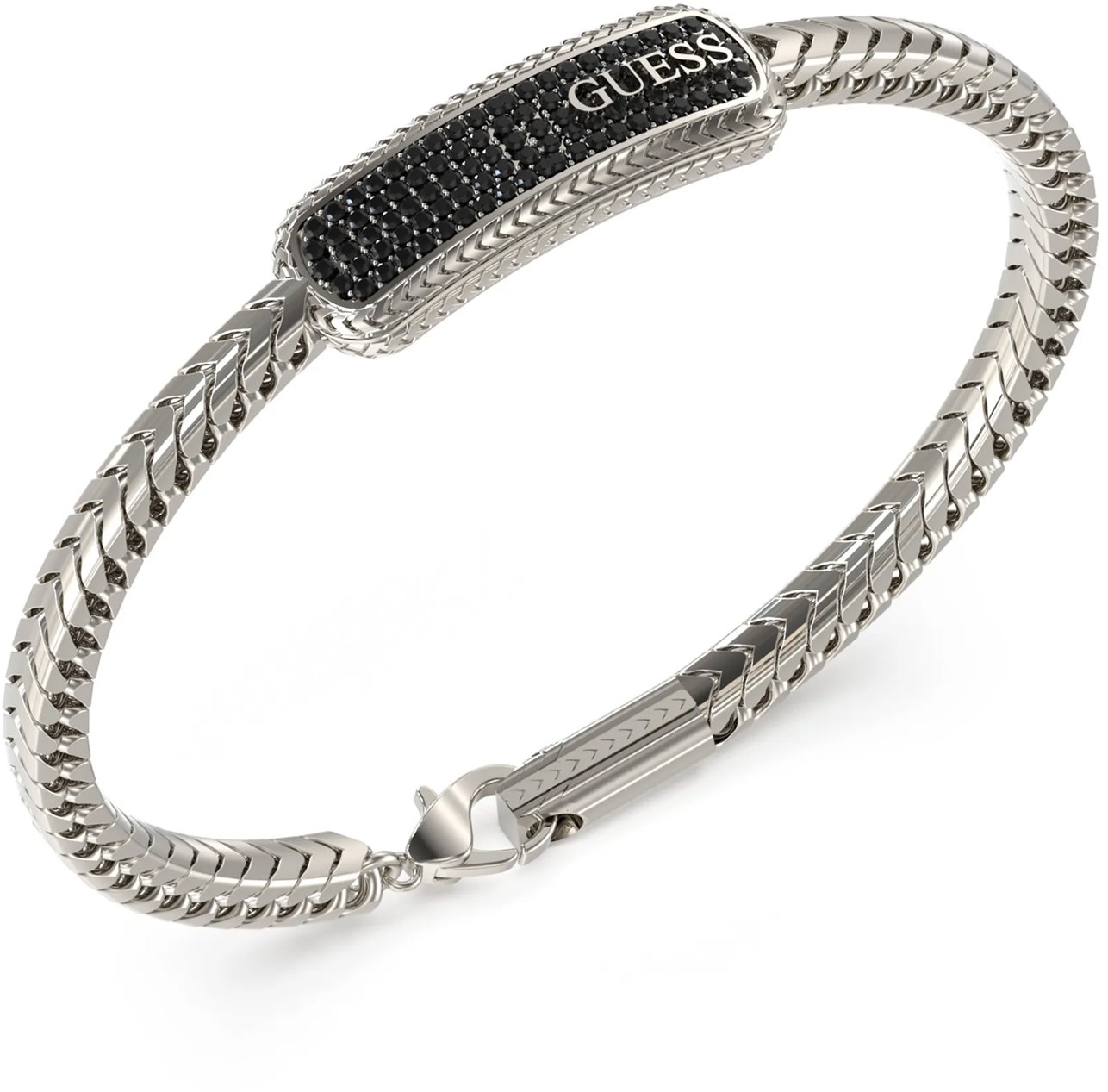 GUESS Gents Silver Tone Bracelet JUMB05018JWSTBKS