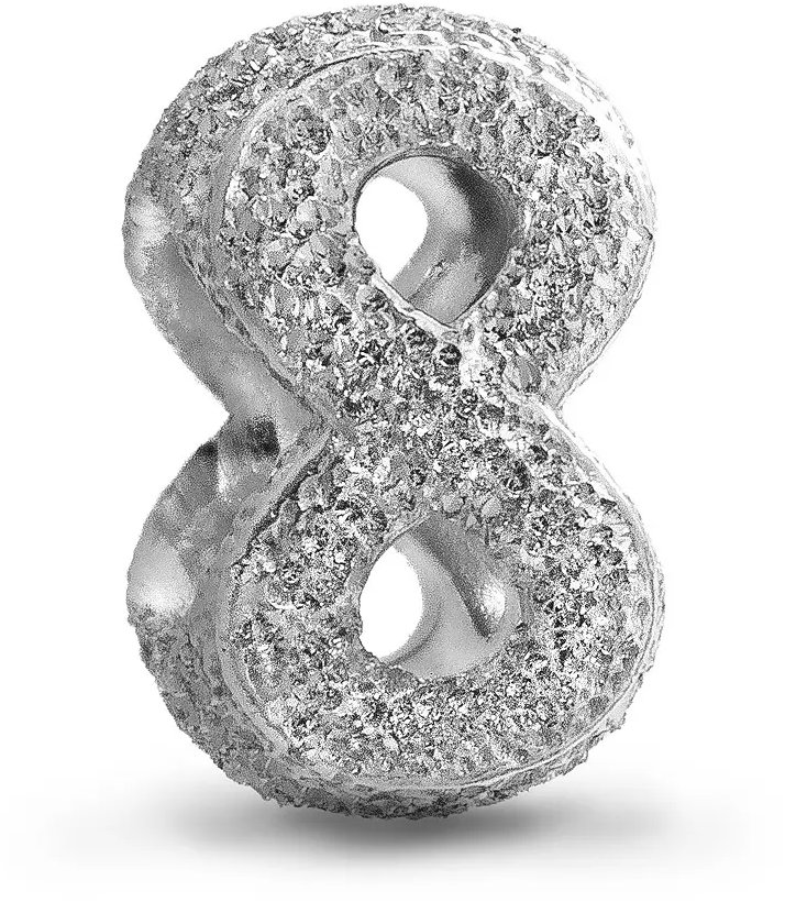 PANDORA – Korálik 794523C00, Mini štruktúrovaný symbol nekonečna