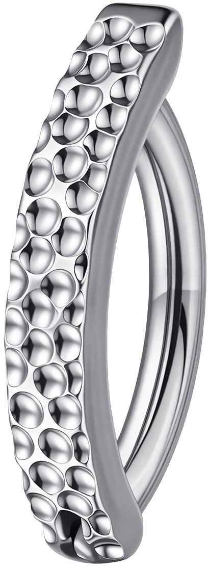 PININ Piercing do pupka, leštený – titán s jamkami, strieborný