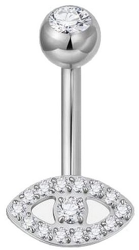 PININ Piercing do pupka s vnútorným závitom, strieborný – titán
