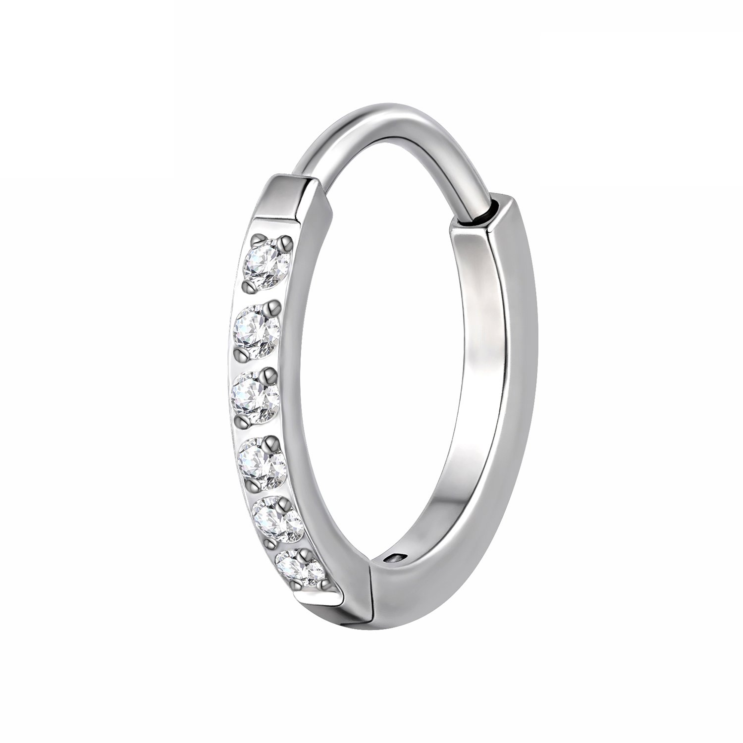 PININ Segmentový krúžok na ucho, leštený (0,8 mm) – titán