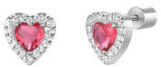 LUCA BARRA Hearts With Red And White Zircons