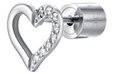 LUCA BARRA Mono Steel Earring With Heart With White Zircons