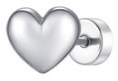 LUCA BARRA Ear Piercing In Steel Heart Shape