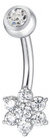 LUCA BARRA Steel Navel Piercing With Star-Cut White Zircons