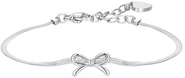 LUCA BARRA Steel Bow Bracelet