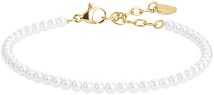 LUCA BARRA Bracelet In Gold-Colored Steel With White Pearls