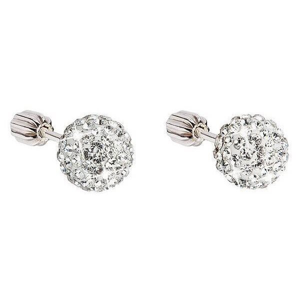 EVOLUTION GROUP - Strieborné kôstky so Swarovského® krištáľmi 31111.1 (Ag925/1000; 1,3 g, biele)