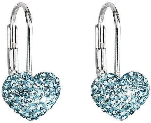 Aqua náušnice dekorované krištáľmi Swarovski 31125.3 (925/1000; 1,4 g)