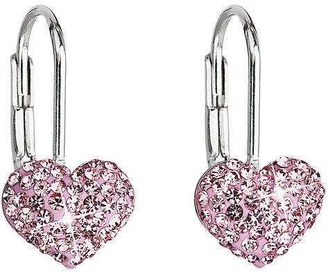 Rose náušnice dekorované kryštály Swarovski 31125.3 (925/1000, 1,4 g)