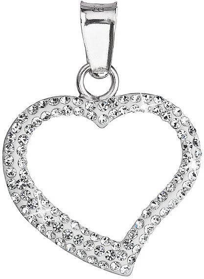 EVOLUTION GROUP Kryštál prívesok Srdce dekorovaný kryštálmi Swarovski 34093.1 (925/1000; 0,2 g)