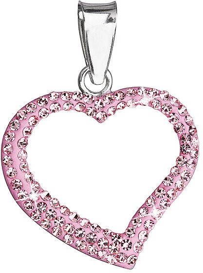 Rose prívesok srdce zdobený krištáľmi Swarovski 34093.3 (925/1000, 0.8 g)