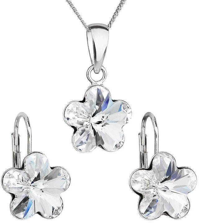 Krištáľová súprava zdobená krištáľmi Swarovski 39143.1 (925/1000; 2,5 g)