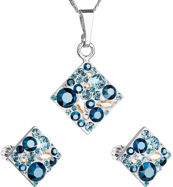 EVOLUTION GROUP 39126.3 aqua súprava dekorovaná kryštálmi Swarovski