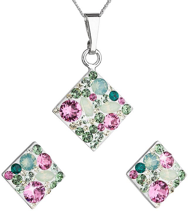 EVOLUTION GROUP 39126.3 chryzolit súprava dekorovaná kryštálmi Swarovski
