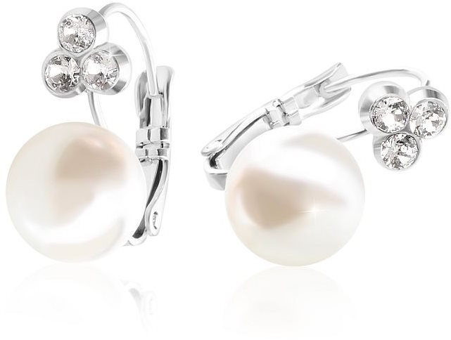 JSB Bijoux Perlové náušničky s krištáľovými kameňmi Swarovski®