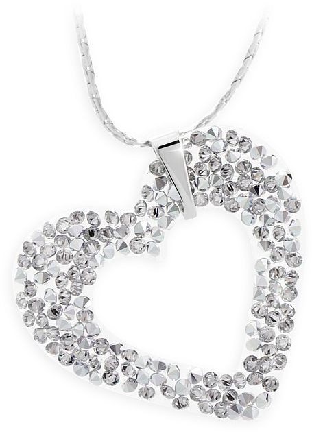 JSB Bijoux Náhrdelník Srdiečko Rock s krištáľovými kameňmi Swarovski