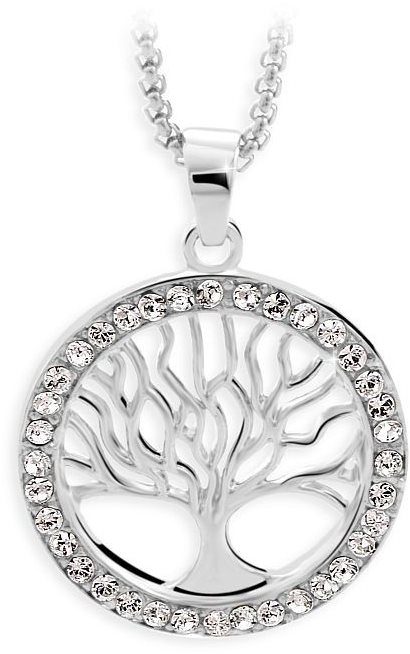JSB Bijoux Náhrdelník Strom života s krištáľovými kameňmi Swarovski® (biely)