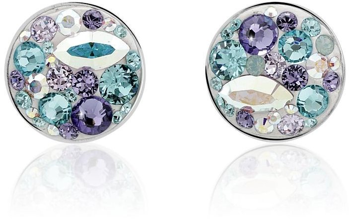 JSB Bijoux Strieborné náušnice Extramix Purple zdobené krištáľovými kameňmi Swarovski®