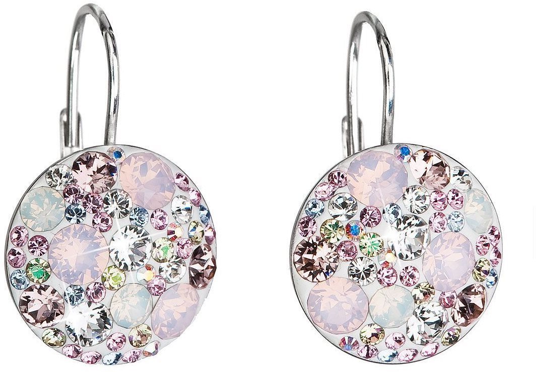 EVOLUTION GROUP 31176.3 visiace okrúhle magic rose dekorované kryštálmi Swarovski (925/1000, 2 g, ružové