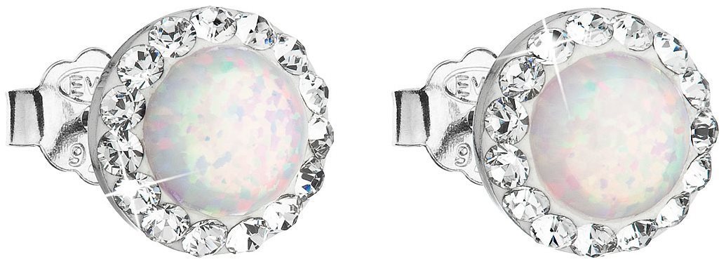 EVOLUTION GROUP 31217.1 & white s. opál dekorovaný kryštálmi Swarovski® (Ag 925/1000, 1 g)