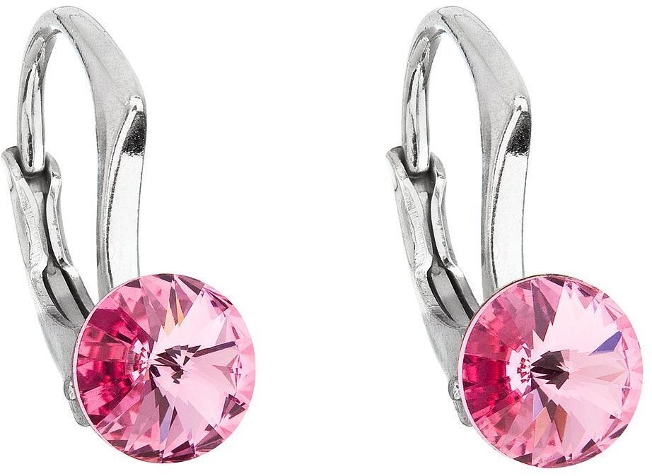 EVOLUTION GROUP 31230.3 visiace okrúhle dekorované kryštálmi Swarovski (925/1000, 1,2 g, ružové)