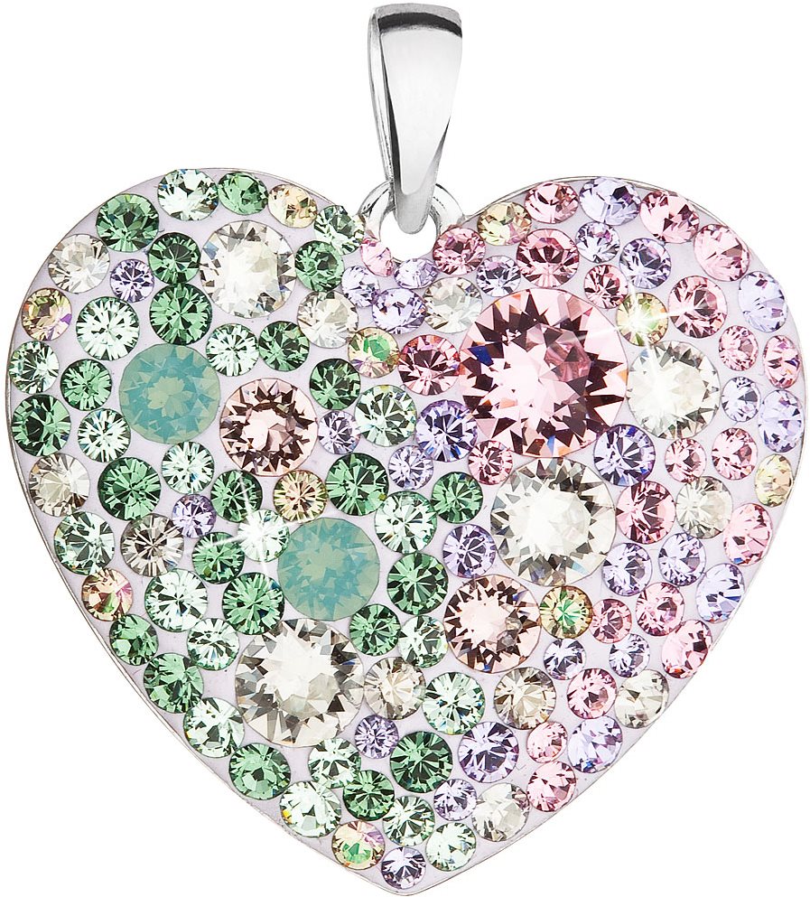 EVOLUTION GROUP 34243.3 ružovo zelený prívesok dekorovaný kryštálmi Swarovski® sakura( 925/1000, 2 g