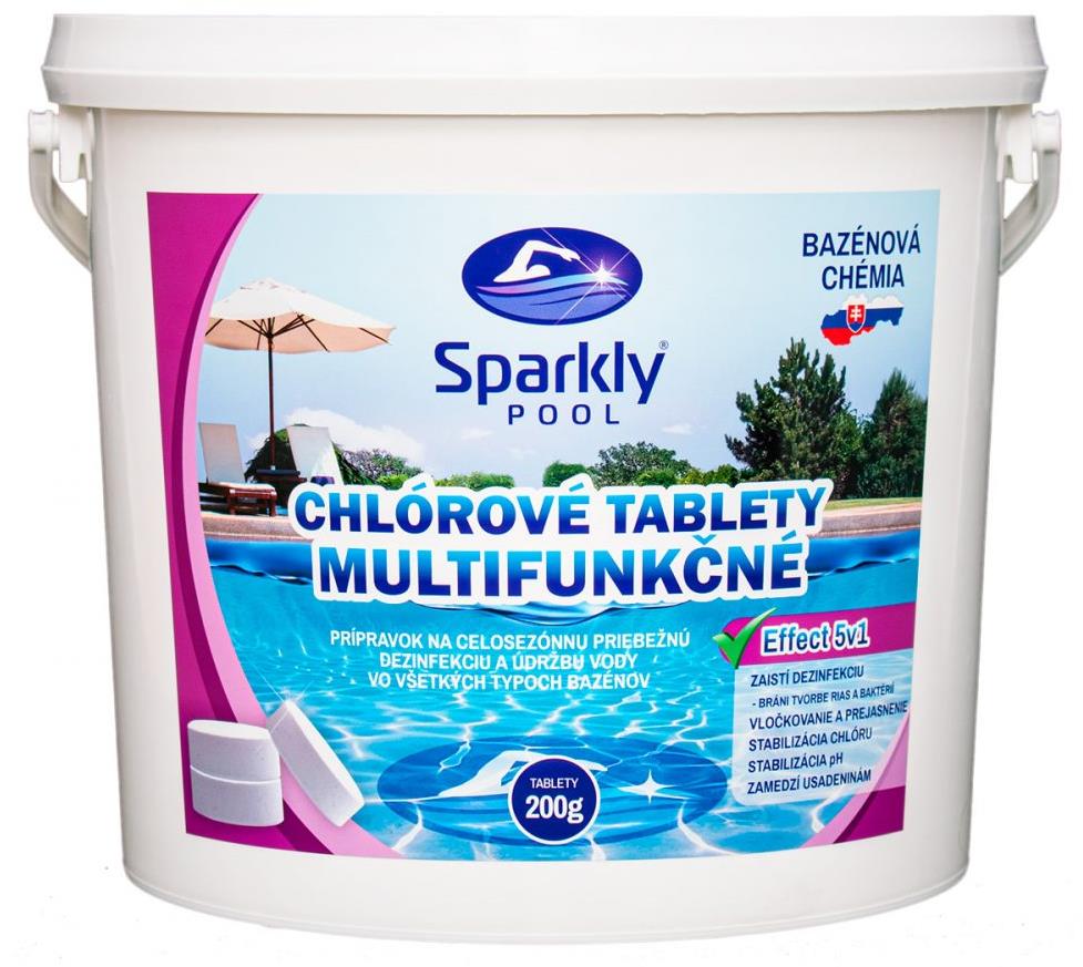 Sparkly POOL Tablety do bazéna chlórové 5 v 1 multifunkčné 200 g 5 kg