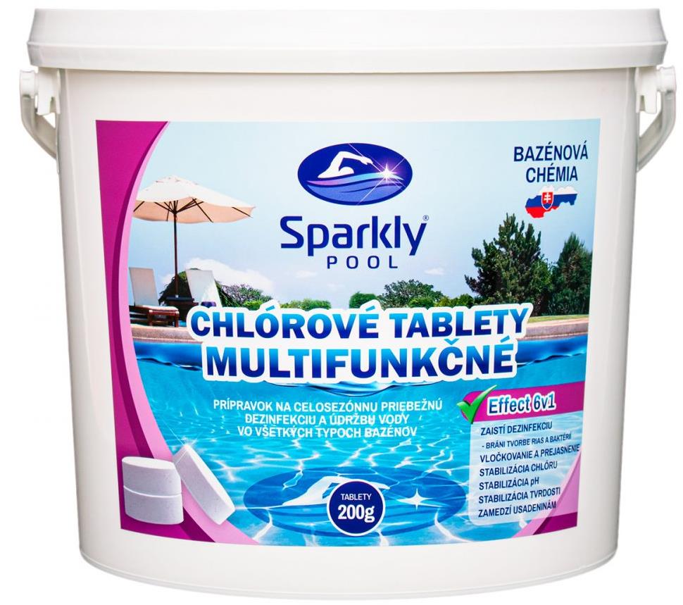 Sparkly POOL Tablety do bazéna chlórové 6 v 1 multifunkčné 200 g 5 kg