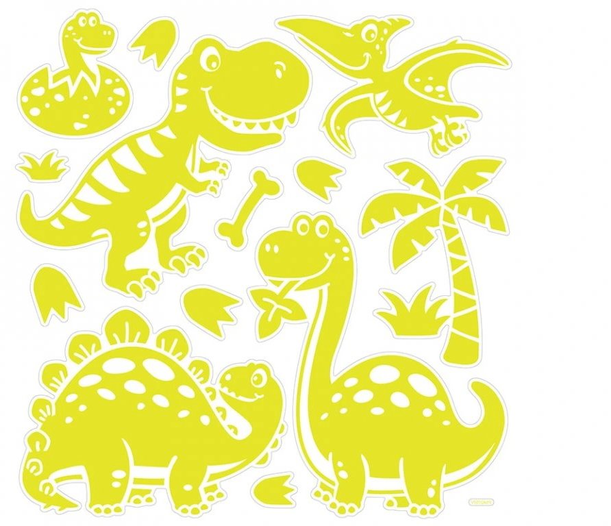 Sparkys Svietiace samolepky na stenu 3D Dino